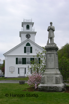 Bennington, NH - Church and Monument - Spring